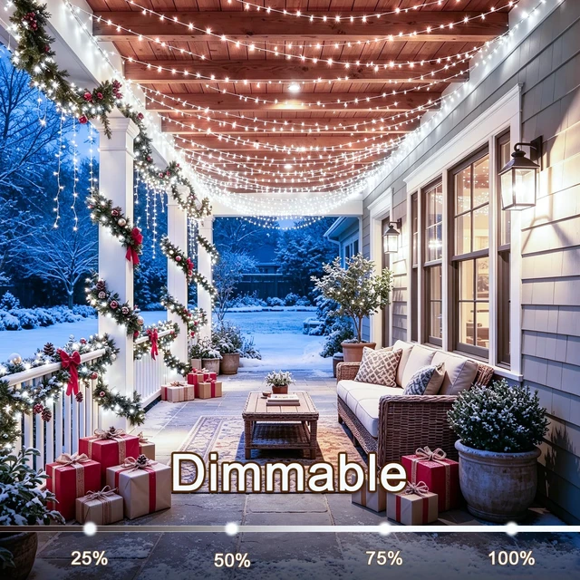 Alt view image 3 of 7 - 403ft 1000 LED String Lights Outdoor Christmas Lights 8 Modes & Timer Fairy Light Plug in Waterproof LED String Lights for Xmas Yard Tree Wedding Party Holiday Decorations (Cool White)