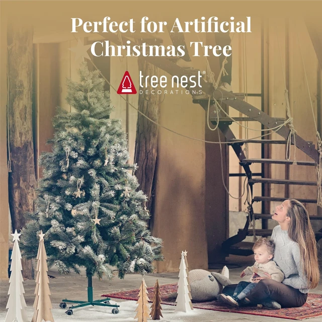 Alt view image 7 of 7 - Christmas Tree Stand Base with Wheels Movable Christmas Fake Tree Holder for 6ft