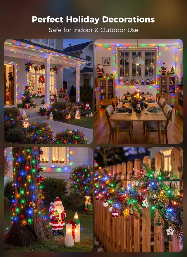 Alt view image 7 of 7 - 330FT 1000LED Christmas Lights Outdoor, Remote & Timer, Dimmable Multicolor