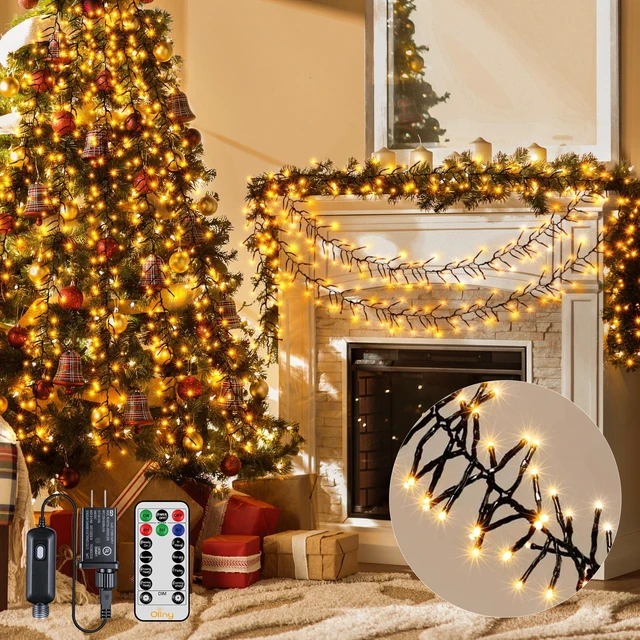 Main image of Cluster Lights Christmas 1000LED 49FT, Plug in Tree Light with Remote
