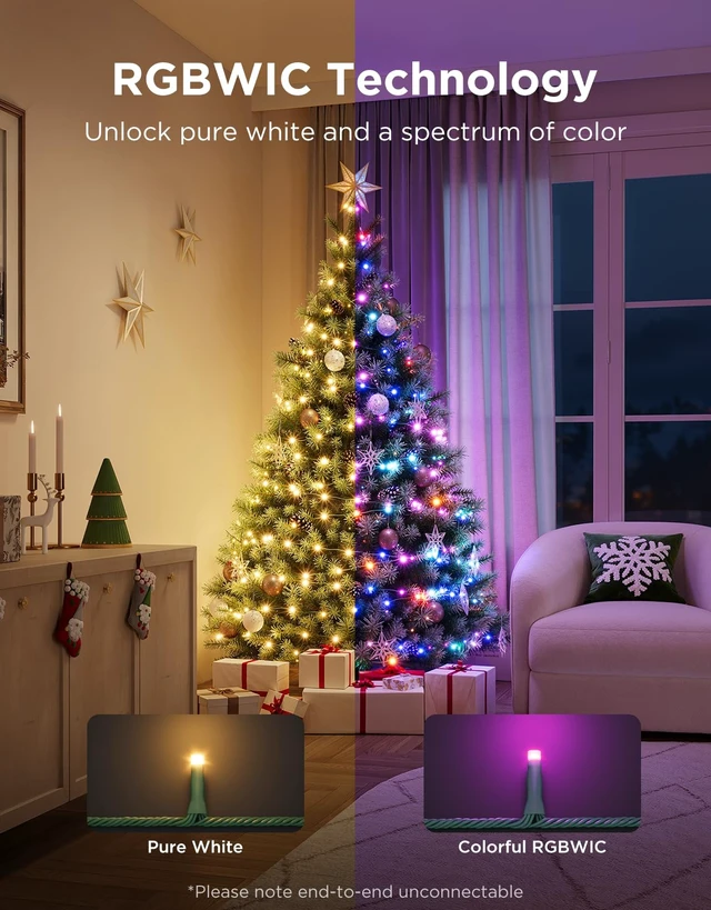 Alt view image 3 of 7 - Christmas Sparkle String Lights 66ft with 250 Bullet-Head LEDs