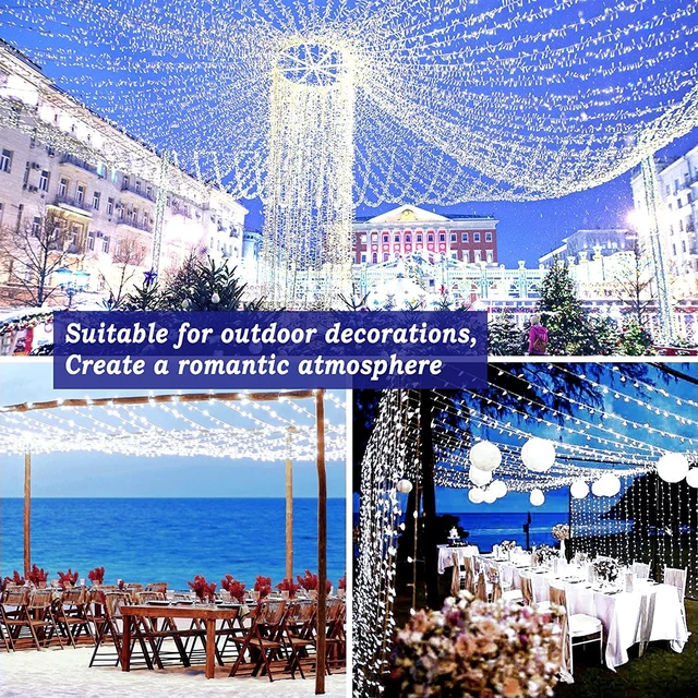 Alt view image 7 of 7 - 403ft 1000 LED String Lights Outdoor Christmas Lights 8 Modes & Timer Fairy Light Plug in Waterproof LED String Lights for Xmas Yard Tree Wedding Party Holiday Decorations (Cool White)