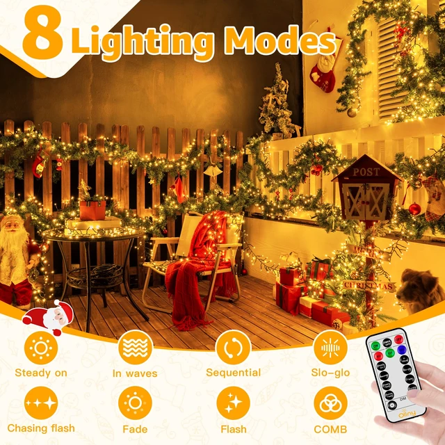 Alt view image 3 of 7 - Cluster Lights Christmas 1000LED 49FT, Plug in Tree Light with Remote