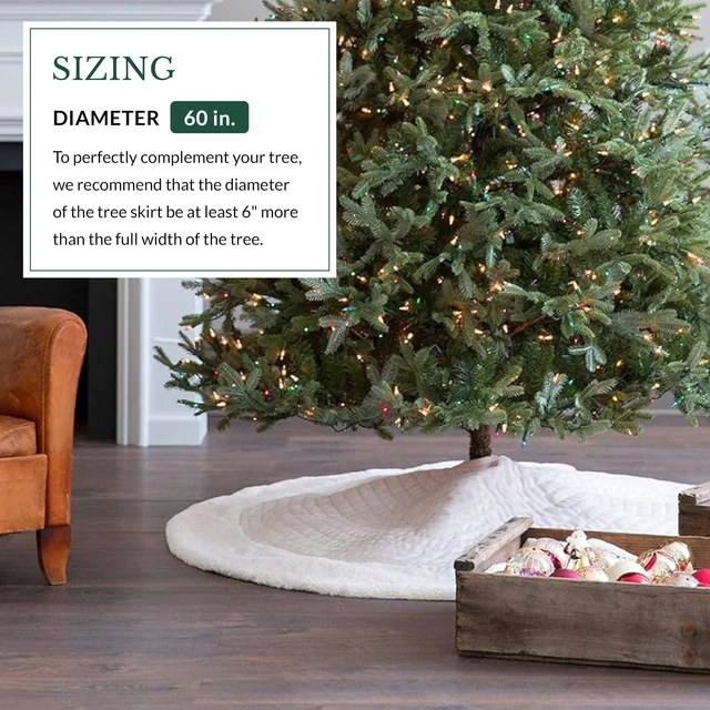 Alt view image 4 of 7 - Berkshire Christmas Ivory Tree Skirt - Elegant Quilted Tree Base that Beautifully Conceals Your Stand and Enhances Your Holiday Decorating, Ivory, 60"