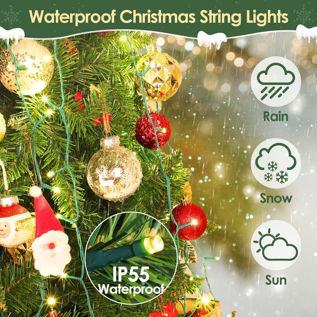 Alt view image 6 of 7 - Christmas Tree String Lights, 400 LEDs 6.6FT x 16 Strands 11 Modes