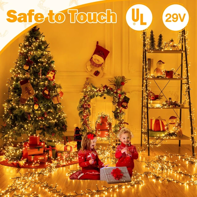 Alt view image 6 of 7 - Cluster Lights Christmas 1000LED 49FT, Plug in Tree Light with Remote