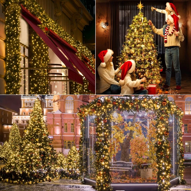 Alt view image 7 of 7 - Cluster Lights Christmas 1000LED 49FT, Plug in Tree Light with Remote