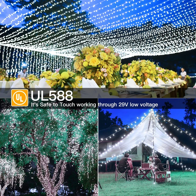 Alt view image 7 of 7 - 262FT 800LED White Christmas Lights Outdoor Indoor Plug in
8 Modes Fairy Light with Remote Waterproof Timers Dimmable LED String Lights for Bedroom Classroom Christmas Tree Decoration