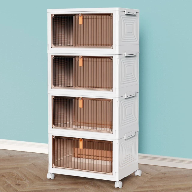 Main image of 4 Tier Plastic Storage Bins with Lid 23QT - Stackable Storage Bins