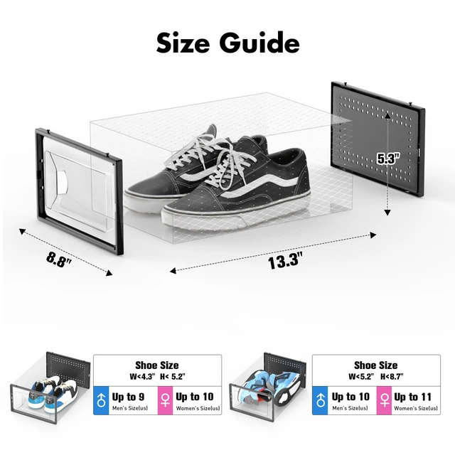 Alt view image 2 of 7 - 15 Pack Shoe Storage Organizer Box Container Clear Plastic Stackable