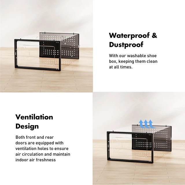 Alt view image 5 of 7 - 15 Pack Shoe Storage Organizer Box Container Clear Plastic Stackable