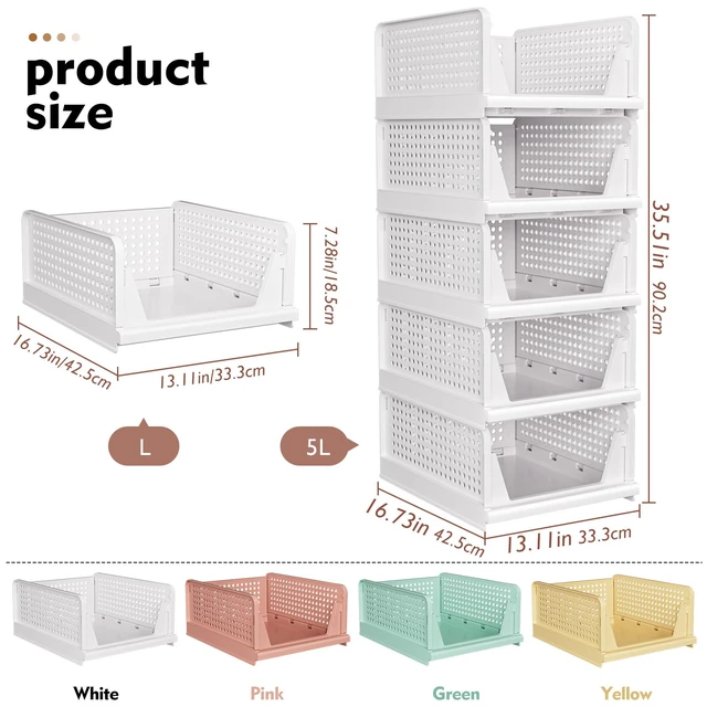 Alt view image 5 of 7 - 8 Pack Closet Organizers and Storage, Stackable & Foldable Closet Bins