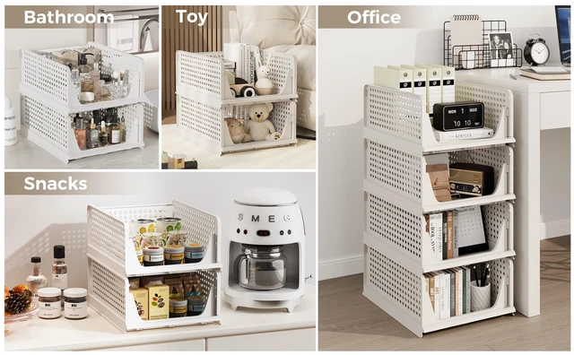 Alt view image 5 of 7 - 6 Pack Closet Organizer Storage Bins Stackable Plastic Drawer Shelf