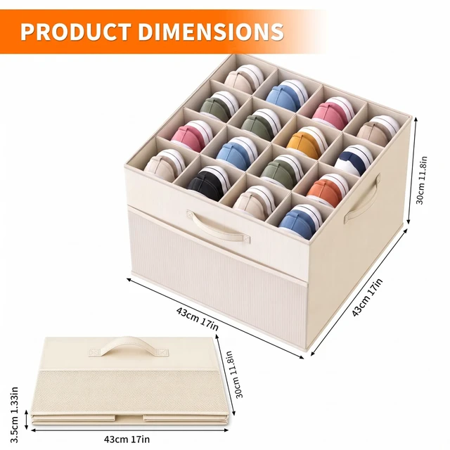 Alt view image 3 of 6 - Shoe Organizer for Closet, Foldable Shoe Storage with Adjustable Dividers