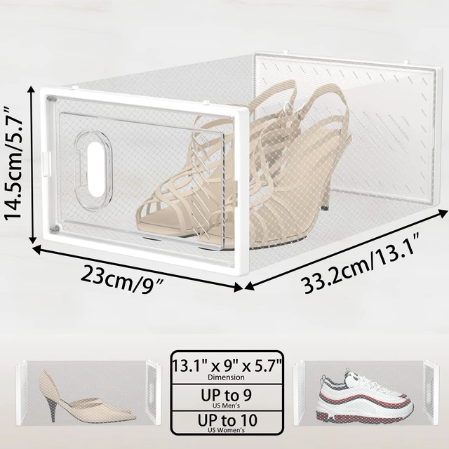 Alt view image 6 of 7 - Clear Shoe Storage Boxes, Stackable Shoe Organizer for Closet