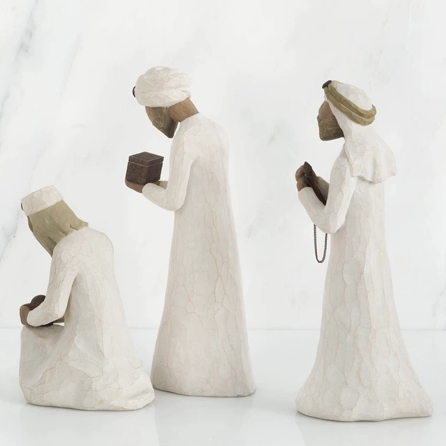 Alt view image 2 of 5 - The Three Wisemen, Set of 3 Sculpted Hand-Painted Nativity Figures