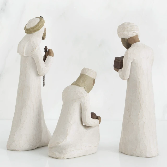 Alt view image 3 of 5 - The Three Wisemen, Set of 3 Sculpted Hand-Painted Nativity Figures