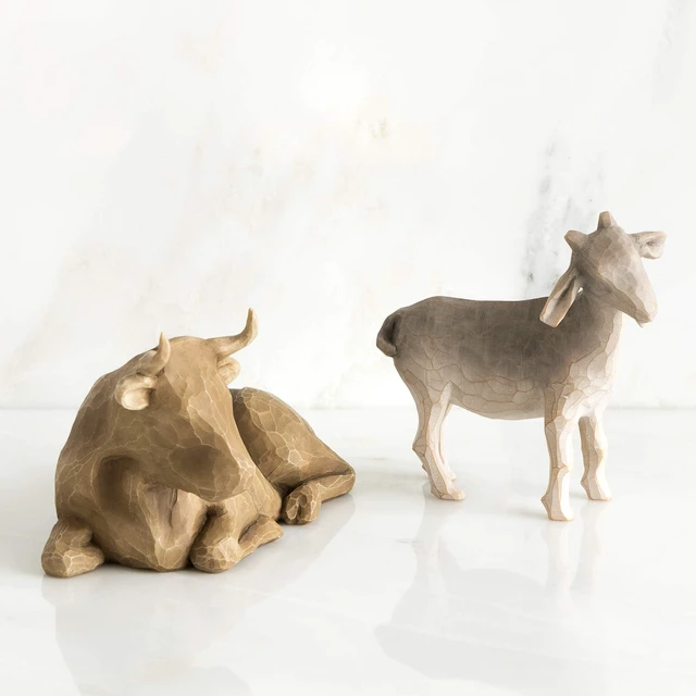 Alt view image 3 of 6 - Ox and Goat, Set of 2 Sculpted Hand-Painted Nativity Animals
