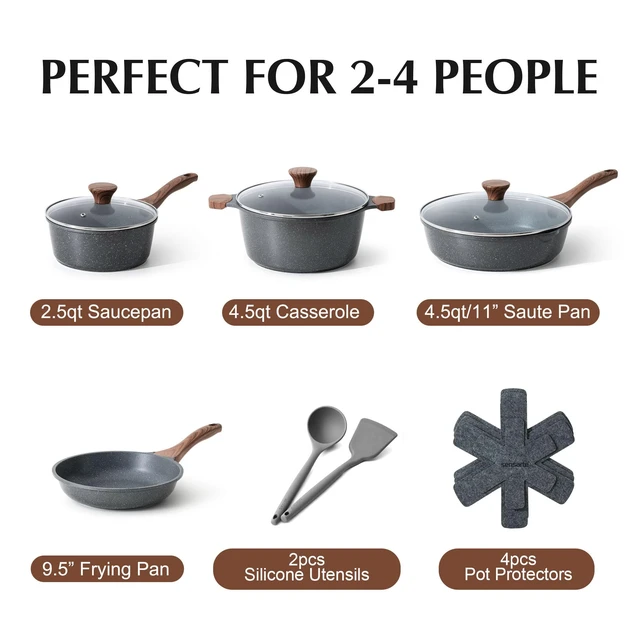 Alt view image 2 of 7 - Nonstick Cookware Set 13 Pcs, Non Stick Pots and Pans Set