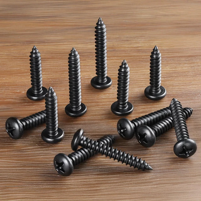 Alt view image 3 of 6 - 247Pcs Pan Head Wood Screws Assortment Kit, #6#8 Black Oxide Stainless Steel 304 Self Tapping Screws Set, Phillips Drive, Sheet Metal Screws
