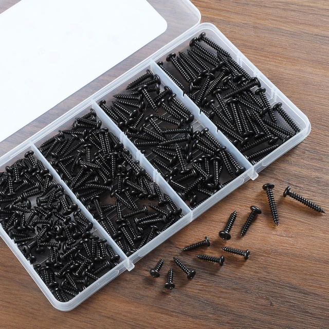 Alt view image 5 of 6 - 247Pcs Pan Head Wood Screws Assortment Kit, #6#8 Black Oxide Stainless Steel 304 Self Tapping Screws Set, Phillips Drive, Sheet Metal Screws