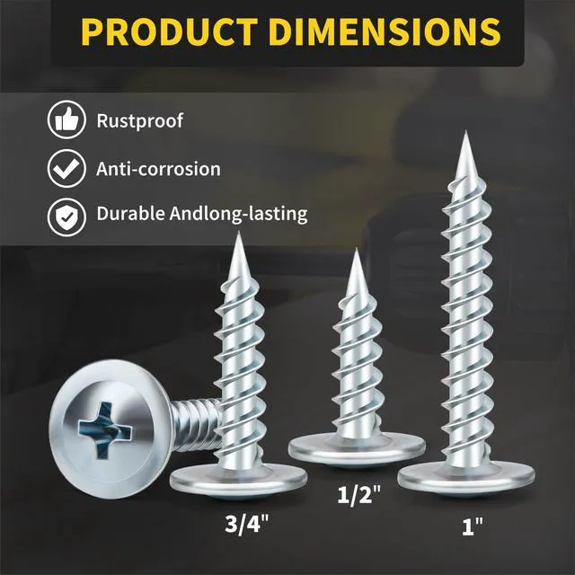 Alt view image 3 of 7 - Wood Screws 3/4 Inch, 125 PCS Premium Truss Head Phillips Silver Wood Screws, Self Tapping Zinc Plated Modified Fast Truss Head Wood Screw