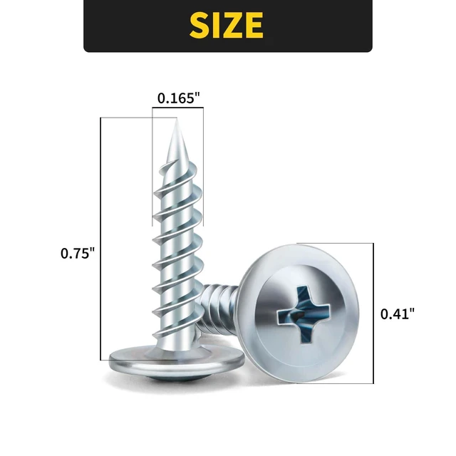 Alt view image 6 of 7 - Wood Screws 3/4 Inch, 125 PCS Premium Truss Head Phillips Silver Wood Screws, Self Tapping Zinc Plated Modified Fast Truss Head Wood Screw