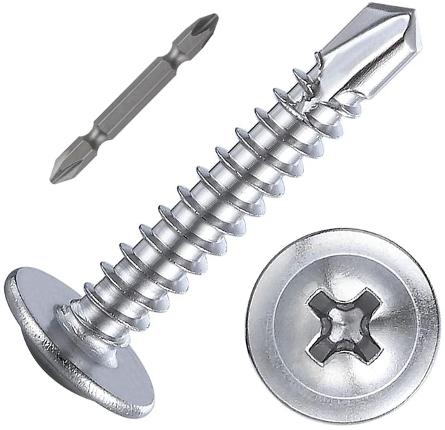 Main image of 200pcs#8×1for Sheet Metal Self-Tapping Screws 410 Stainless Steel Truss Head High-Strength Quick Tapping Screws