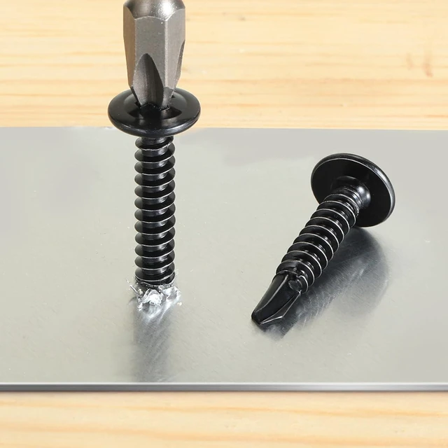 Alt view image 6 of 6 - Black Self Tapping Screws Assortment Kit 190PCS, Modified Truss Head Sheet Metal Screws #8 x 1/2",3/4",1",1-1/4", Stainless Steel 410 Self Drilling Screw for Metal Wood Plastic