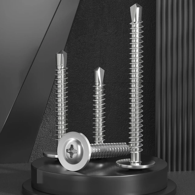 Alt view image 4 of 6 - 180Pcs #8 Self Tapping Screws Assortment Kit, 410 Stainless Steel Self Drilling Screws for Metal, 6 Sizes (1/2", 5/8", 3/4", 1", 1-1/4", 1-1/2") Modified Truss Head Sheet Metal Screw