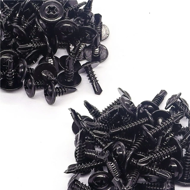 Alt view image 7 of 7 - 100pcs #8 Self Tapping Screws for matal,410 Stainless Steel Screws Assortment Kit,Black Oxide Truss Head Matal Screw (1/2" 50pcs+3/4" 50pcs)