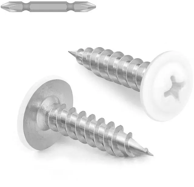 Main image of #8 x 1/2" Truss Head Fast Self Tapping Screws, Alloy Steel Wood Screws, White Head, 100 PCS