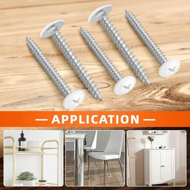 Alt view image 5 of 6 - #8 x 1/2" Truss Head Fast Self Tapping Screws, Alloy Steel Wood Screws, White Head, 100 PCS