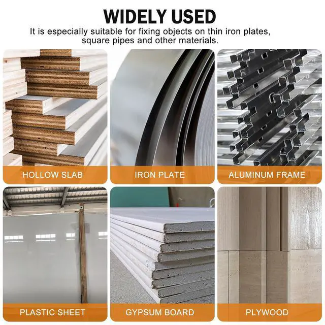 Alt view image 6 of 6 - 40PCS Expansion Screw and Petal Nut Kit M4 M5 M6 Jack Car Metal Screw Petal Shape Metal Nut Anchor Screw for Hollow Wall Iron Skin Plasterboard M-175-40PCS