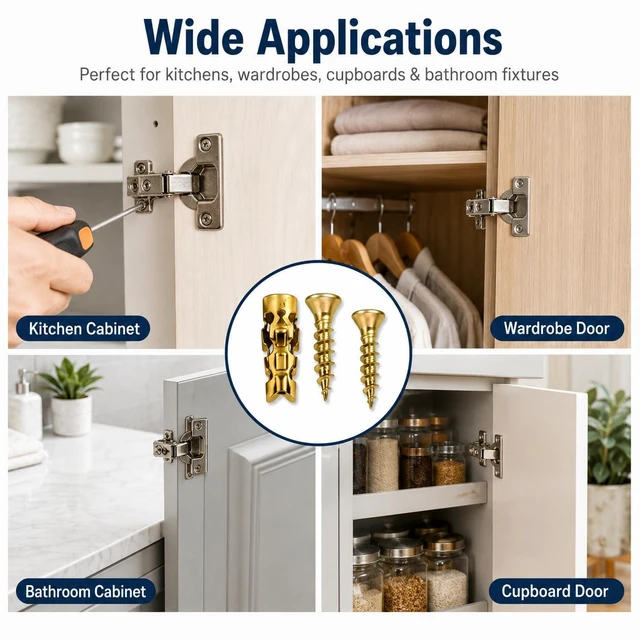 Alt view image 6 of 7 - 6×14mm Short Expansion Screw Set for Cabinet Hinge Repair and Stripped Thread Restoration, Secure Cabinet Door Fastening, Suitable for Tile Stone Wood and More (30pcs)