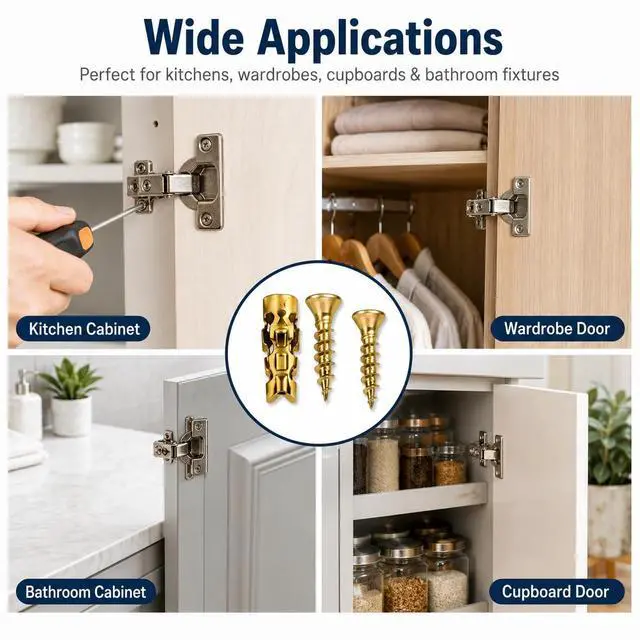 Alt view image 6 of 7 - 6×14mm Short Expansion Screw Set for Cabinet Hinge Repair and Stripped Thread Restoration, Secure Cabinet Door Fastening, Suitable for Tile Stone Wood and More (10pcs)
