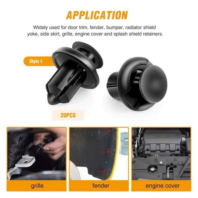 Alt view image 5 of 7 - GRC-30 120PCS Car Retainer 6.3mm 8mm 9mm 10mm Expansion Screws Replacement Kit Bumper Push Rivet Clips, 1PC Fastener Remover