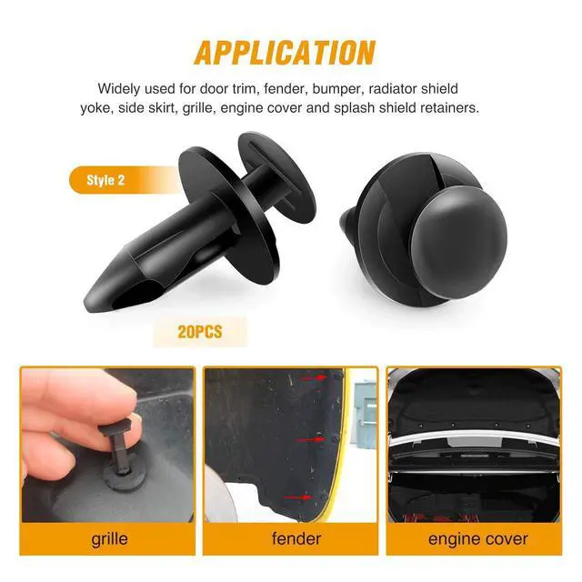 Alt view image 6 of 7 - GRC-30 120PCS Car Retainer 6.3mm 8mm 9mm 10mm Expansion Screws Replacement Kit Bumper Push Rivet Clips, 1PC Fastener Remover
