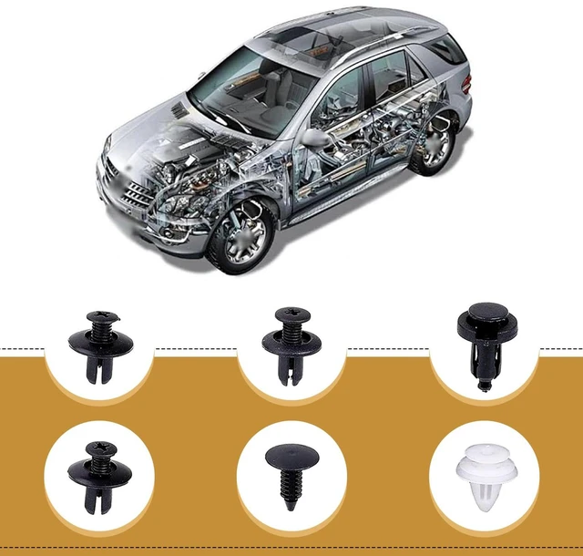 Alt view image 3 of 6 - 100 PCS Bumper Push Fasteners Rivet Clip Kit, ABS Retainer Expansion Screws with Removal Tool, 6 Popular Sizes Fenders/Body Fixing Clips, Universal for Most Cars, Trucks, SUVs (White)