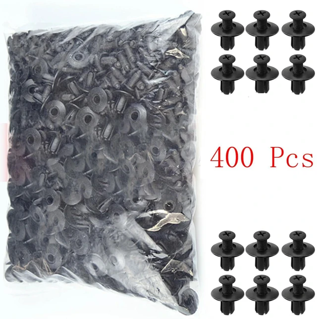 Alt view image 4 of 6 - Automobile Expansion Screw, 400 Set Black Plastic Universal Fastening Clip for Inner Lining Buckle, Bumper, Mudguard, Trunk Clip (400)