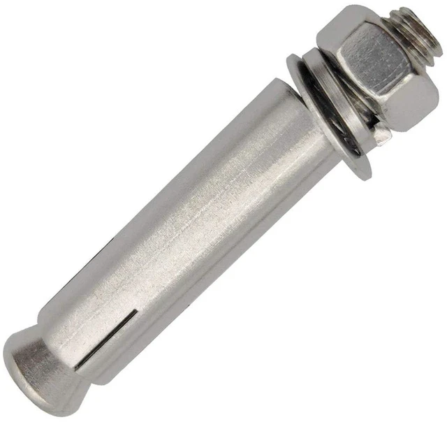 Alt view image 2 of 7 - Expansion Bolts, 304 Stainless Steel External Hex Nut Expansion Screw Bolts Sleeve Anchor M8x60mm 8Pcs