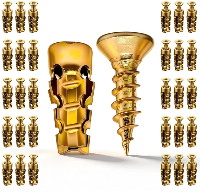 Main image of 30PCS 6×14mm Short Expansion Screw Set | Thread Repair Screws for Cabinet Door Hinge Repair & Stripped Thread Restoration