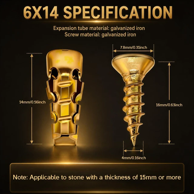 Alt view image 7 of 7 - 30PCS 6×14mm Short Expansion Screw Set | Thread Repair Screws for Cabinet Door Hinge Repair & Stripped Thread Restoration
