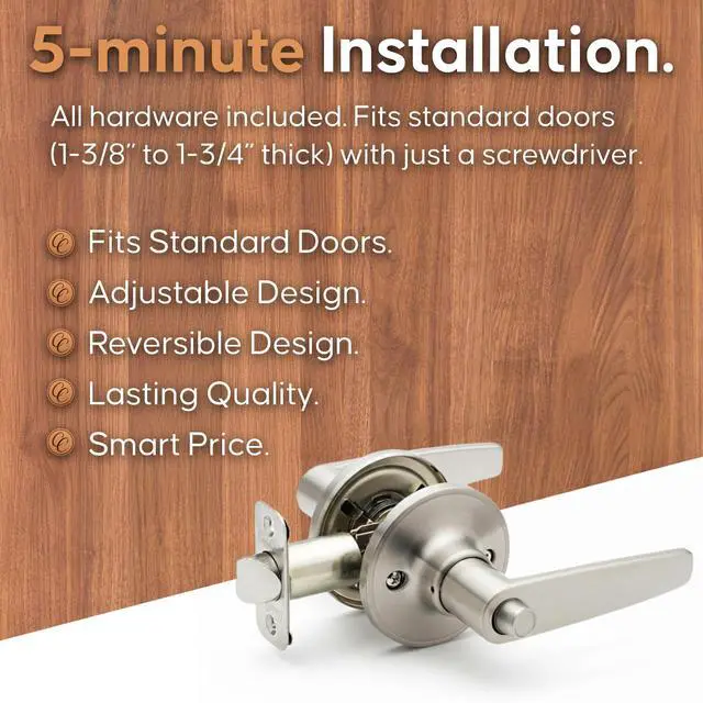 Alt view image 4 of 6 - DL1231SS Daley Push Button Privacy Door Lever, Satin Stainless