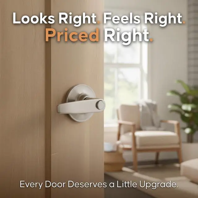Alt view image 2 of 6 - DL1231SS Daley Push Button Privacy Door Lever, Satin Stainless