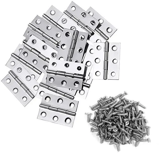 Main image of 2 Inch Stainless Steel Hinges for Wood Box Crafts, 20 Pack | Stainless Steel Folding Hinges, perfect for DIY, Lightweight Projects,Jewelry Boxes, and Hobby Crafts, Assigned 126 Screws