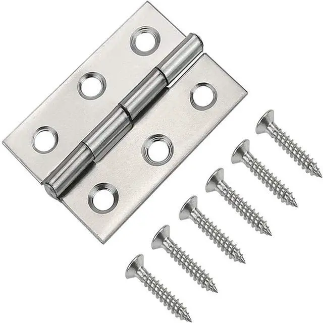 Alt view image 5 of 6 - 2 Inch Stainless Steel Hinges for Wood Box Crafts, 20 Pack | Stainless Steel Folding Hinges, perfect for DIY, Lightweight Projects,Jewelry Boxes, and Hobby Crafts, Assigned 126 Screws