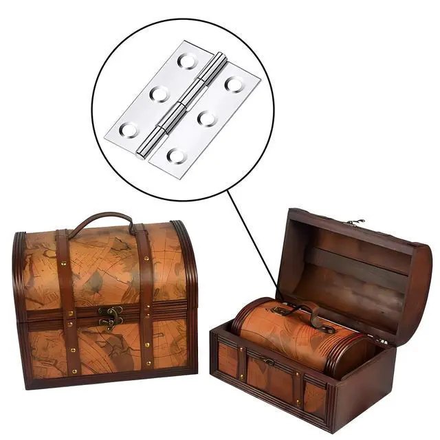 Alt view image 6 of 6 - 2 Inch Stainless Steel Hinges for Wood Box Crafts, 20 Pack | Stainless Steel Folding Hinges, perfect for DIY, Lightweight Projects,Jewelry Boxes, and Hobby Crafts, Assigned 126 Screws