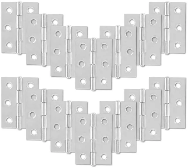 Alt view image 6 of 7 - 20pcs 2 Inch Butt Hinges, Stainless Steel Cabinet Hinges | Small Door Hinges, Window Hinge, For Jewelry, Wooden, Chest Box, Chrome