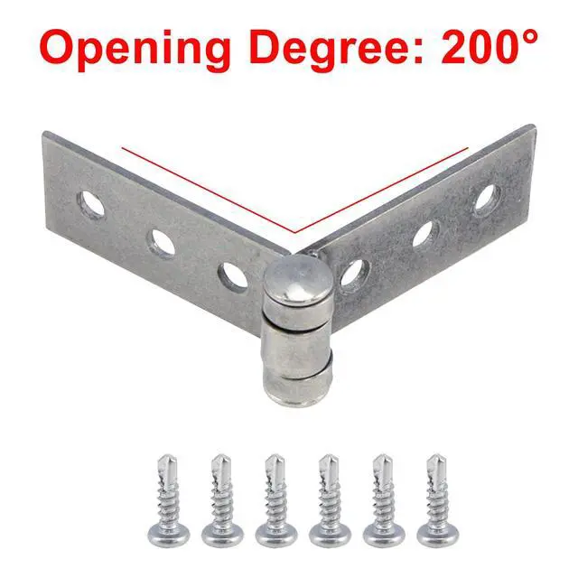 Alt view image 3 of 7 - 2Pcs 3 inch Silver Folding Butt Hinges Stainless Steel Furniture Door Window Hinges, Small Hinges for Crafts, Frameless Glass Window Hinge 6 Hole Hinge